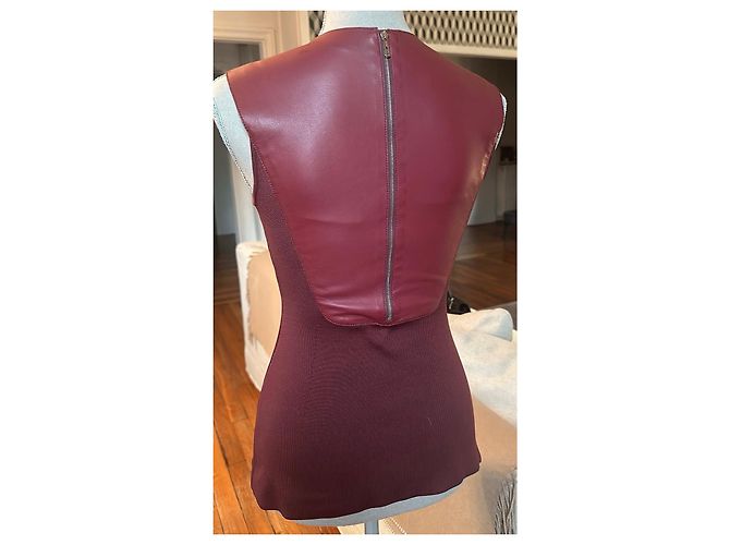 Top Hermès de cuero burdeos - vista 8