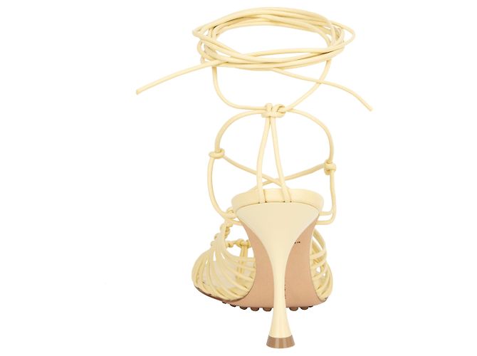 Sandali in pelle Dot Bottega Veneta beige - vista 3