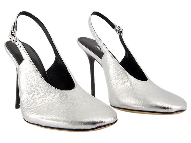 Foil Ufo Tacones - Coperni - Cuero - Plata - vista 2