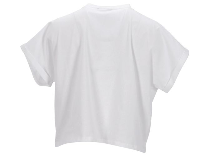 Crop top Balmain in bianco - vista 3