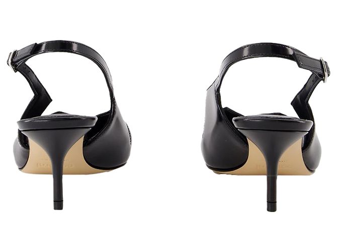 Gloss Star Cut Out Low Stiletto Pumps - Coperni - Leather - Black - view 3