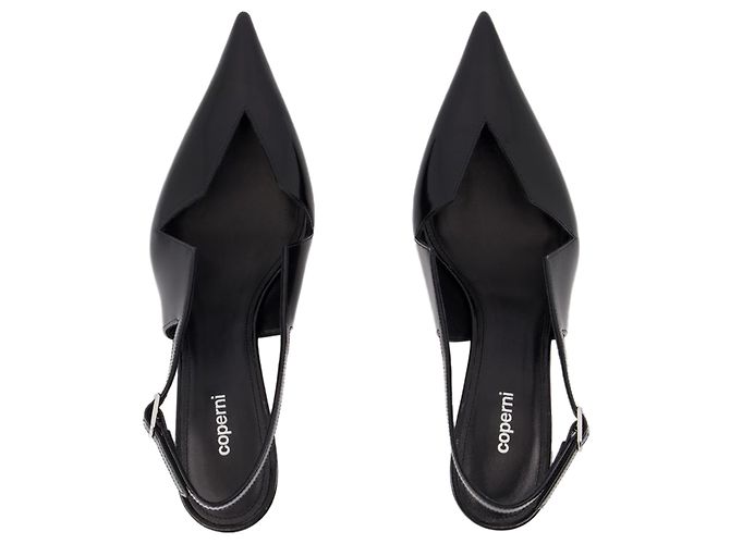 Gloss Star Cut Out Low Stiletto Pumps - Coperni - Leather - Black - view 4
