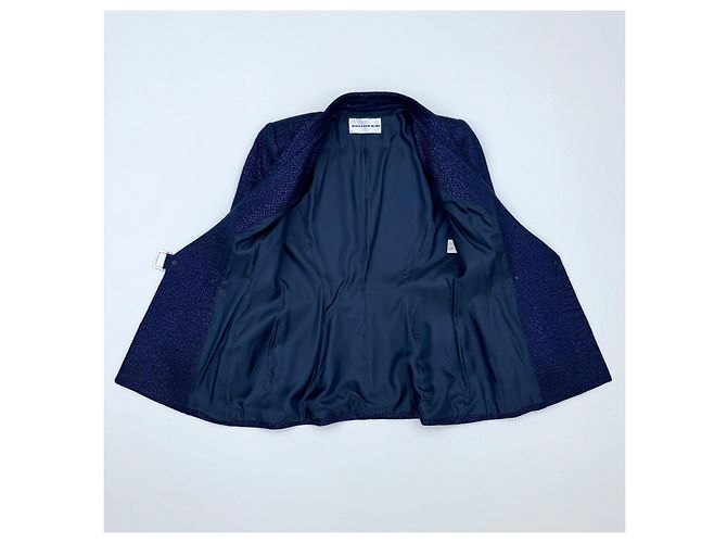 Thierry Mugler Jacke aus blauer Metallic Wolle Metallisch - Ansicht 3