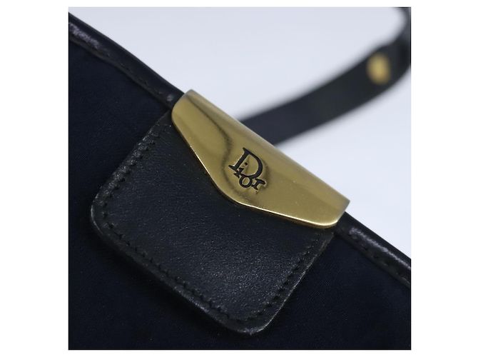 Borsa a spalla in tela Trotter Christian Dior blu navy oro Auth ep6477 D'oro - vista 10