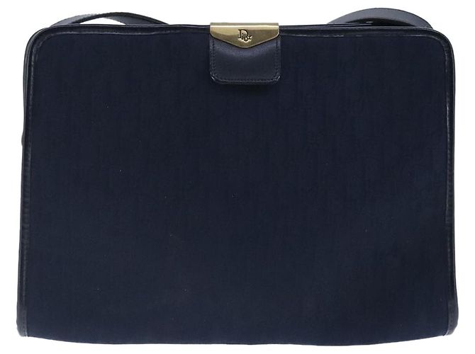 Borsa a spalla in tela Trotter Christian Dior blu navy oro Auth ep6477 D'oro - vista 13