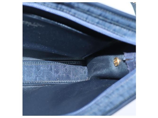 Borsa a spalla in tela Trotter Christian Dior blu navy oro Auth ep6477 D'oro - vista 17