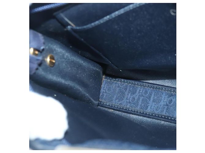 Borsa a spalla in tela Trotter Christian Dior blu navy oro Auth ep6477 D'oro - vista 18