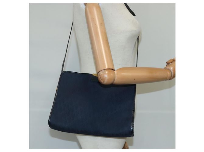 Borsa a spalla in tela Trotter Christian Dior blu navy oro Auth ep6477 D'oro - vista 20