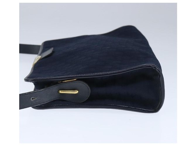 Borsa a spalla in tela Trotter Christian Dior blu navy oro Auth ep6477 D'oro - vista 3