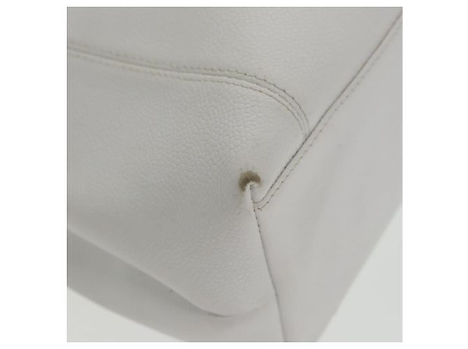 Borsa a spalla CHANEL in pelle caviar bianca oro CC Auth bs19456 Bianco D'oro - vista 16