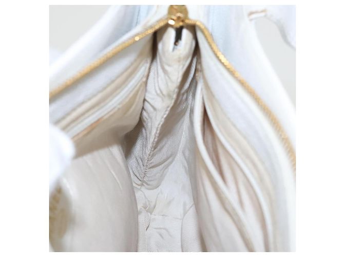 Borsa a spalla CHANEL in pelle caviar bianca oro CC Auth bs19456 Bianco D'oro - vista 21