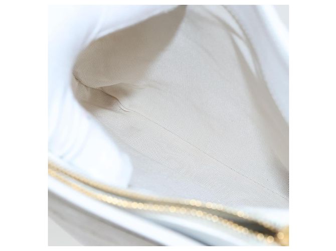 Borsa a spalla CHANEL in pelle caviar bianca oro CC Auth bs19456 Bianco D'oro - vista 23