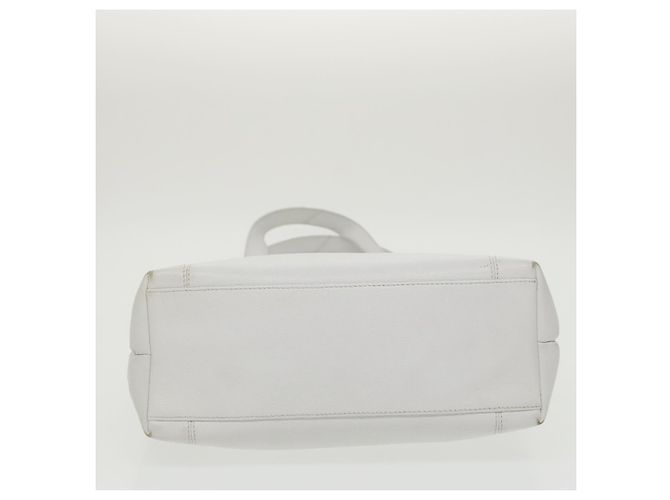 Borsa a spalla CHANEL in pelle caviar bianca oro CC Auth bs19456 Bianco D'oro - vista 6