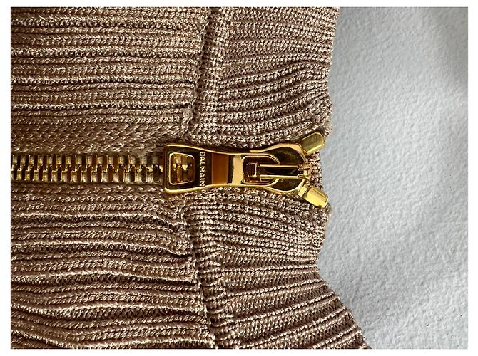 Abito in maglia Balmain Beige in Viscosa - vista 10