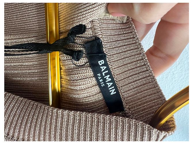 Abito in maglia Balmain Beige in Viscosa - vista 7