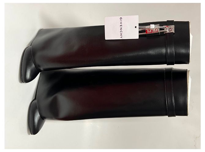 Stivali Givenchy Shark in pelle nera con tacco alto Nero - vista 11