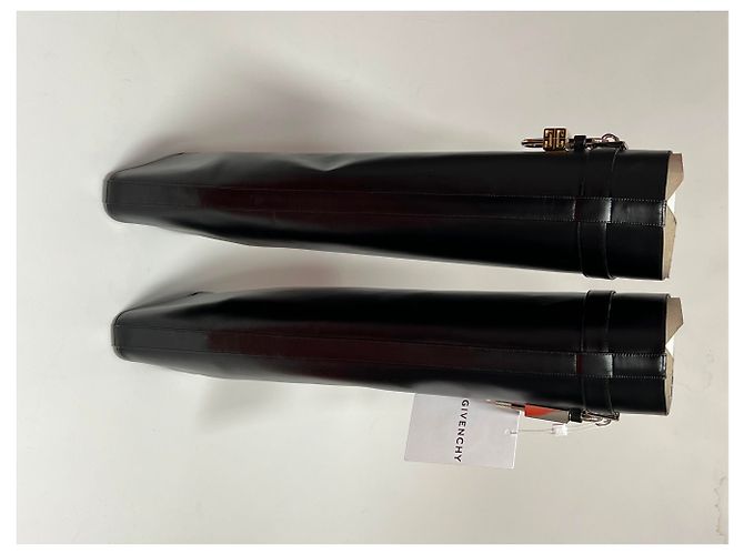 Stivali Givenchy Shark in pelle nera con tacco alto Nero - vista 3