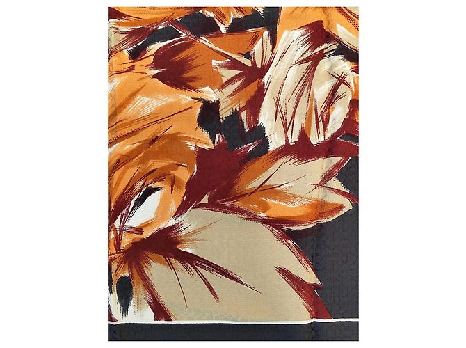 Dior Seidenschal Blumenmuster Orange - Ansicht 4