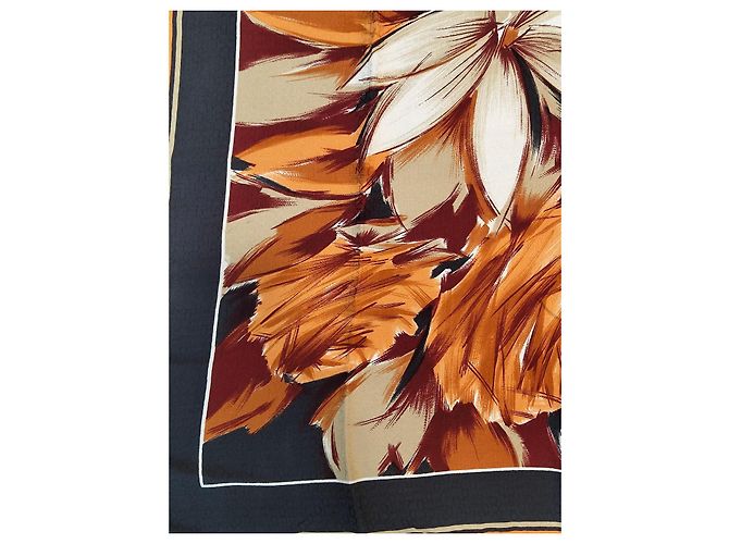 Dior Seidenschal Blumenmuster Orange - Ansicht 5