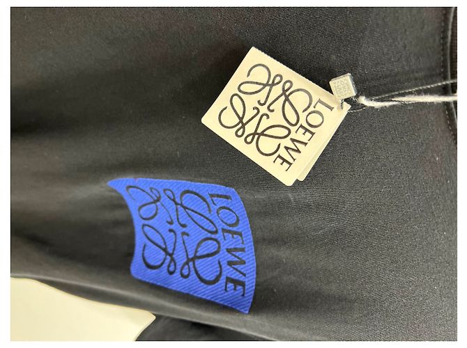Camisa Loewe Negra de Algodón de Manga Corta con Logo Bordado Negro - vista 5