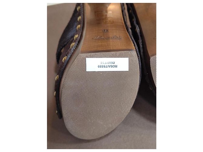 Sandali Louis Vuitton con Zeppa in Pelle Marrone - vista 10