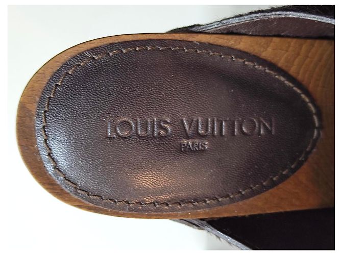Sandali Louis Vuitton con Zeppa in Pelle Marrone - vista 8