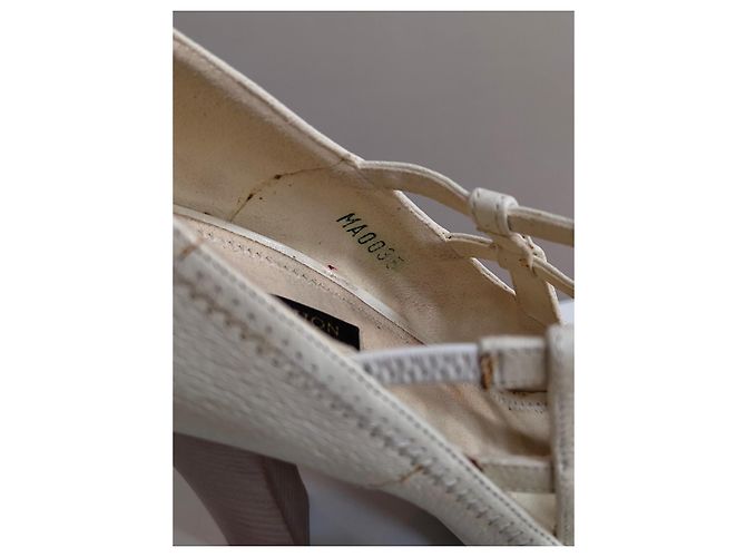 Louis Vuitton Leder Pumps mit Blockabsatz Cremeweiß Aus weiß - Ansicht 13