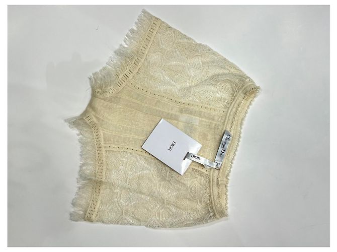 Shorts Christian Dior de linho e cashmere bege - vista 2