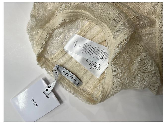 Shorts Christian Dior de linho e cashmere bege - vista 3