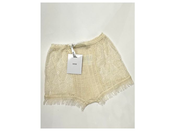 Shorts Christian Dior de linho e cashmere bege - vista 4