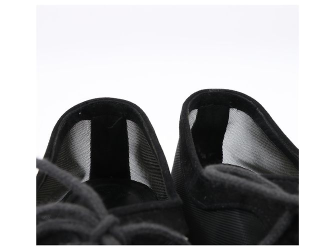Chanel Coco CC Oxfords mit Wildleder-Spitze in Schwarz und Mesh, Größe 37 EU - Ansicht 5