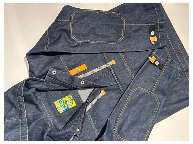 Loewe Hoodie in denim blu navy - vista 2