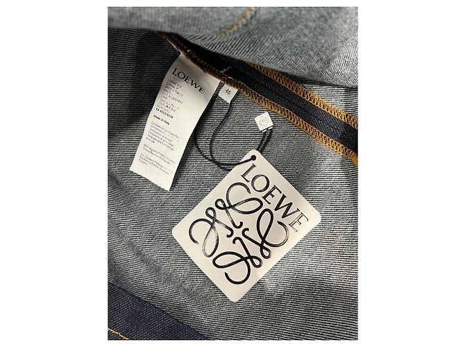 Loewe Hoodie in denim blu navy - vista 4