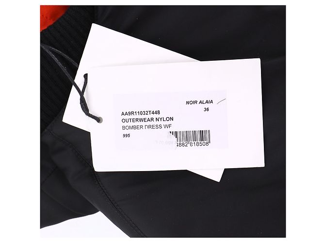 Alaïa Alaia Bomberkleid aus schwarzem Polyamid - Ansicht 9