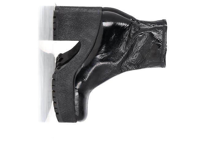 Miu Miu Stretch-Plattformstiefel aus schwarzem Naplak-Leder - Ansicht 7