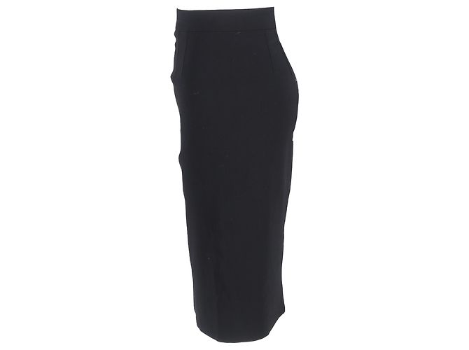 Midi Bleistiftrock von Dolce & Gabbana aus schwarzer Wolle - Ansicht 2