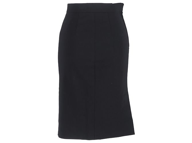 Midi Bleistiftrock von Dolce & Gabbana aus schwarzer Wolle - Ansicht 3