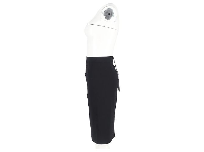 Midi Bleistiftrock von Dolce & Gabbana aus schwarzer Wolle - Ansicht 5
