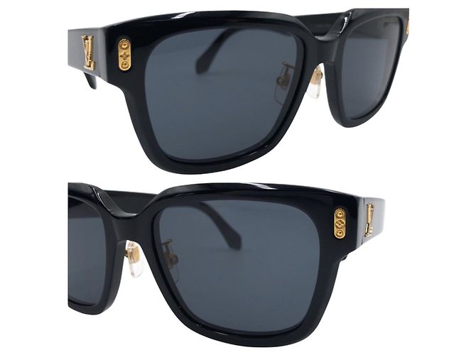 Occhiali da sole Louis Vuitton Confidence Square Nero Oro - vista 6