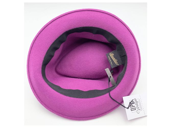 Borsalino Purple Felt Wool Hat with Ribbon One Size - view 4