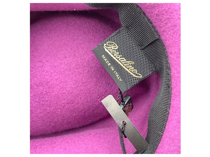 Borsalino Purple Felt Wool Hat with Ribbon One Size - view 5