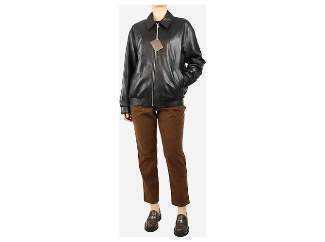 Autre Marque Pantalones de pana marrones ajustados - talla S Castaño - vista 2