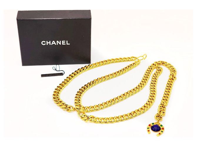 Vintage Seltenes Maison Gripoix Hufeisen Halskette Gürtel Chanel Gold hardware - Ansicht 4
