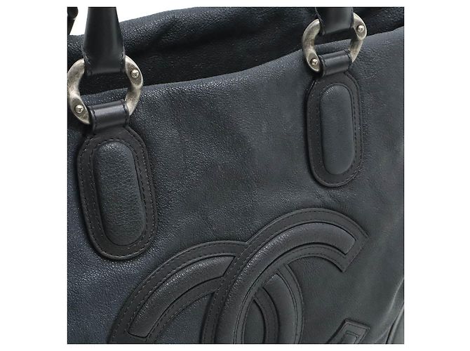 Borsa tote in caviale Chanel Coco Mark Nero - vista 8