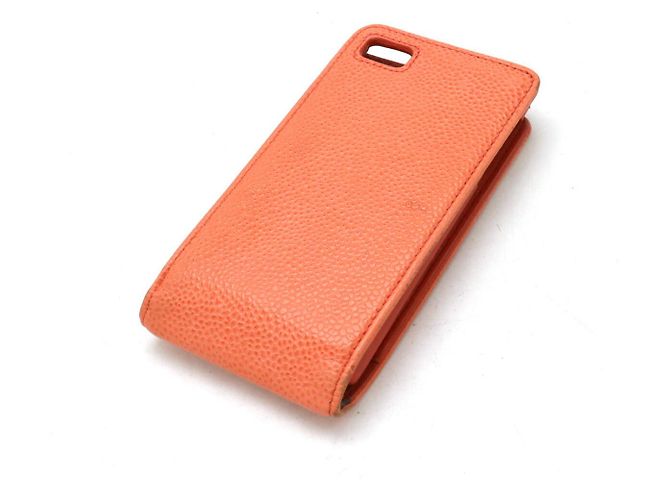 Funda para smartphone de piel de caviar de Chanel Naranja - vista 2
