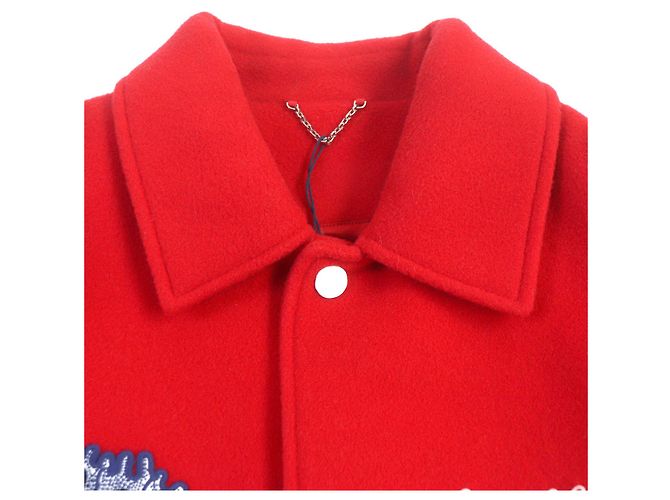 Louis Vuitton Bestickte Varsity-Jacke Rot Weiß - Ansicht 2