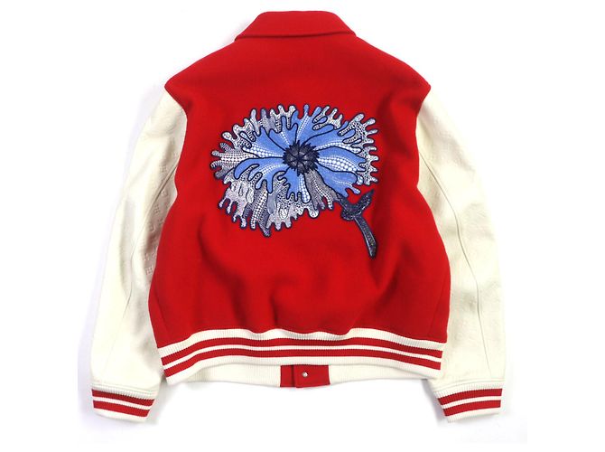 Louis Vuitton Bestickte Varsity-Jacke Rot Weiß - Ansicht 3