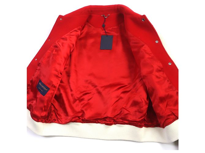 Louis Vuitton Bestickte Varsity-Jacke Rot Weiß - Ansicht 4