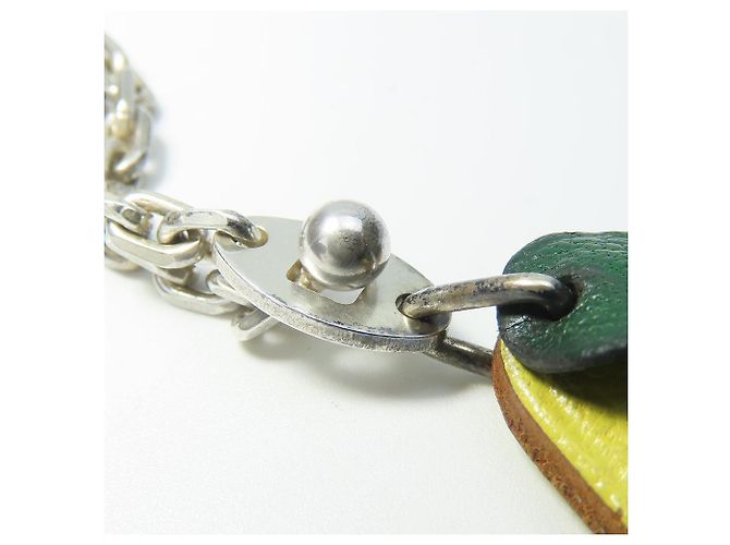 Hermès Hermes Leather Silver925 Bag Charm Lemon Key Ring Green - view 11