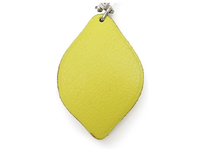 Hermès Hermes Leather Silver925 Bag Charm Lemon Key Ring Green - view 3